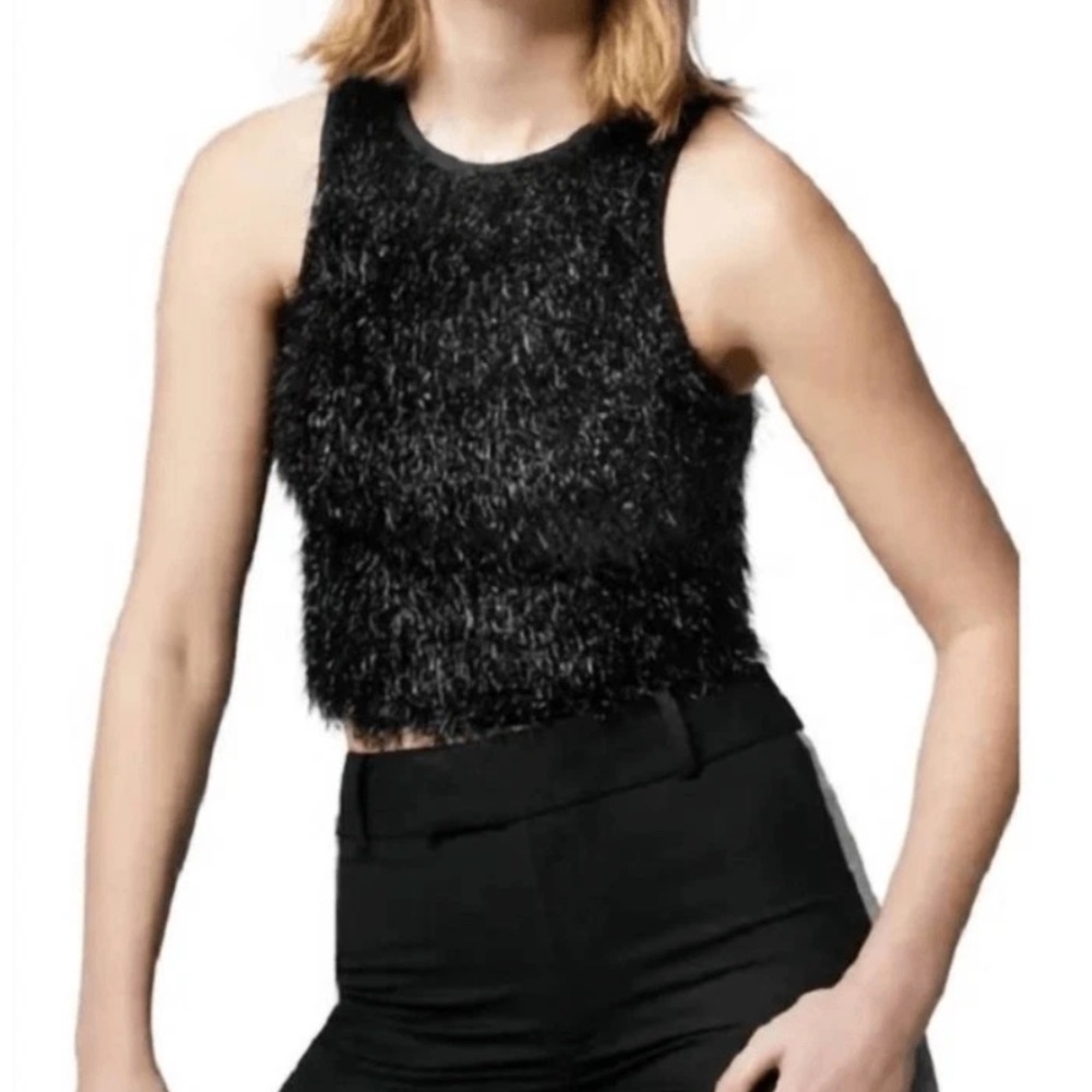 Smythe Tinsel Tank Black Metallic Women’s Size Medium NWT $340